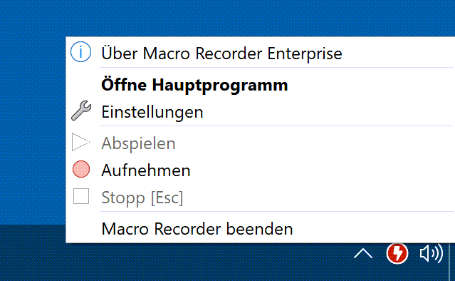 Macro Recorder Startleistensymbol Macro Recorder Startleistensymbol