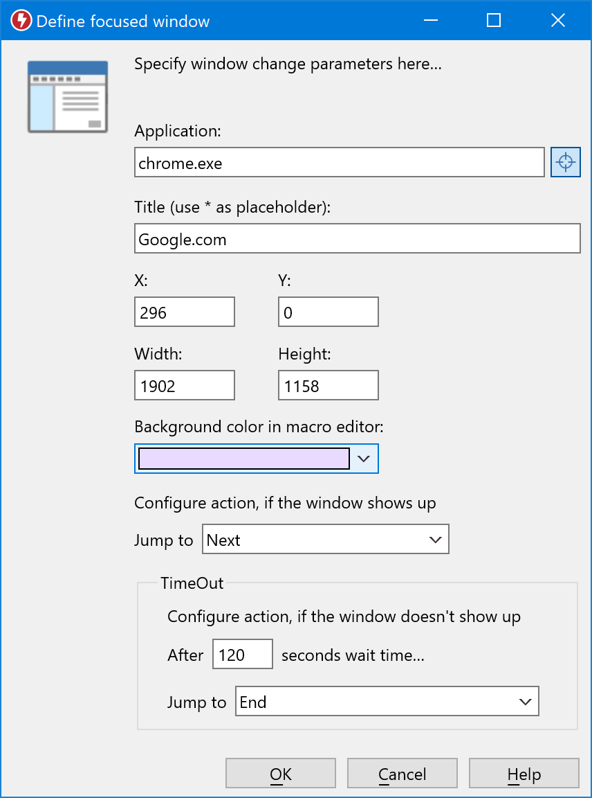 Macro Recorder can branch to specific parts of your script in case of time-outs.