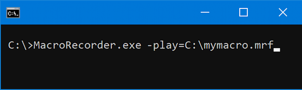 Command-line parameters allow you to control Macro Recorder from other programs Command-line parameters allow you to control Macro Recorder from other programs