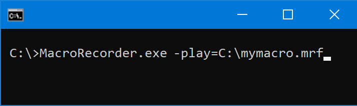 Command-line parameters allow you to control Macro Recorder from other programs